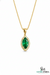 Natural Marquise Emerald Diamond Halo Pendant – Fine Jewelry