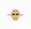 Oval Cut Citrine Ring with Diamond Halo - Citrine promise ring