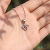 Natural Round Amethyst Heart Pendant With Diamond Accent - Romantic Jewelry Gift for Her