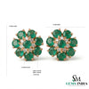 Luxury Round Emerald Cluster Stud Earrings – Diamond Floral Fine Jewelry