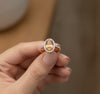 Oval Cut Citrine Ring with Diamond Halo - Citrine promise ring