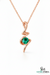 Natural Emerald Round Stone Curved Twist Pendant - Green Gemstone Jewelry
