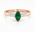 Marquise Cut Emerald and Diamond Ring in 14K Gold Elegant Gemstone Engagement Ring