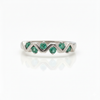 0.12 carat Zigzag Natural Emerald Band Ring in 14k Gold Dainty Stacking Ring