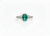 Cushion Cut Natural Emerald 2 carat Engagement Ring in 14K Gold Minimalist Fine Jewelry