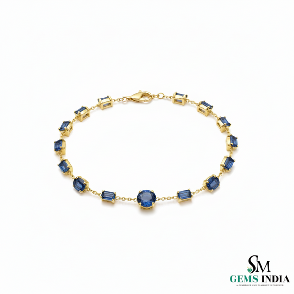 Premium Blue Sapphire Bracelet for Women - Gemstone Jewelry Gift