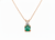 Natural Emerald Cut Square Green Gemstone Pendant with Diamond Accent