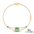 Emerald Cluster Flower Bracelet with Dual Chain – Minimal Gold Bracelet
