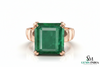 Mens Emerald Octagon Ring: Genuine Zambian Gem, Solid Gold