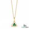 Triangular Emerald Cluster Pendant Dainty Three Stone Emerald Pendant - Minimal Fine Jewelry
