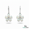 Floral Delicate Pear Opal Flower Hanging Earrings Birthday gift earrings