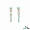 Cascading Pear Cut Opal Dangle Earrings for Women luxury opal jewelry