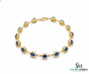 September Birthstone Blue Sapphire & Diamond Floral Bracelet – Elegant Fine Jewelry
