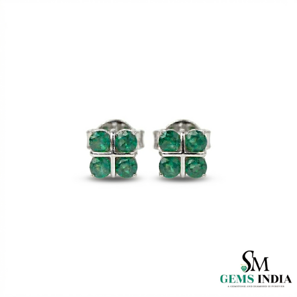 Minimal Emerald Stud Earrings in 14K Gold – Everyday Fine Jewelry