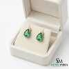 Teardrop Emerald & Diamond Stud Earrings – Elegant Fine Jewelry
