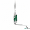 Pear Emerald Drop Pendant Necklace with Diamonds - Minimalist Fine Jewelry