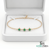 Minimal Round Emerald Trio Bracelet – Elegant Everyday Jewelry
