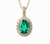 Natural Emerald Halo Pendant Necklace Oval Green Gemstone with Diamonds