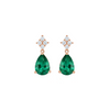4.20 carat ear Cut Emerald Drop Earrings in Gold Elegant Drop Design