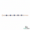 Oval cut Blue Sapphire & Diamond Tennis Bracelet – Anniversary Gift for Her