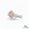 Modern Oval Morganite Ring with Diamond Curved Accents - October birthstone ring