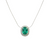 Cushion Cut Natural Emerald and Diamond Halo Pendant in 14K Gold Elegant Birthstone Jewelry