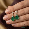4.20 carat ear Cut Emerald Drop Earrings in Gold Elegant Drop Design