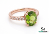 Modern Ovel peridot Minimalist Statement Ring – Elegant Everyday Jewelry