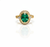 2.10 carat Elegant Oval Cut Natural Emerald Promise Ring with Sparkling Diamonds Accent and Split Band Design