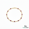 Oval Ruby & Diamond Bracelet in 18k Gold Classic Gold Fine Jewelry
