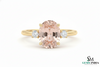 Minimalist Oval Morganite & Diamond Ring - Pink Gemstone Ring