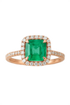 1.33 Carats Octagon Cut Natural Emerald And Diamond Ring For Womans in 14k Solid Gold Unique Gold Ring For her