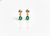 1.90 carat Pear Shape Natural Emerald and Diamond 14k Gold Stud Earrings