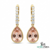 Teardrop Morganite & Diamond Dangle Earrings – Elegant Bridal Jewelry