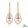 Pear-Shaped Morganite Diamond Drop Earrings - Luxury Morganite Drop Earrings