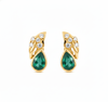 1.80 carat Pear-Shaped Emerald Diamond Cluster Earrings in 14k Gold