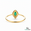 Marquise Cut Green Emerald Halo Ring with Diamond Accents – Vintage Style Fine Jewelry