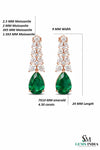 Pear Shape Emerald & Diamond Drop Earrings - Luxury Bridal Jewelry
