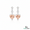 Heart-Shaped Morganite & Diamond Drop Earrings – Morganite Bridal earrings