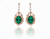 5.50 carat Oval Natural Emerald and Diamond Dangle Earrings in 14K Gold Green Gemstone Jewelry