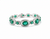 Natural Emerald oval cut Emerald and Diamond Bracelet: 18k Gold May Birthstone