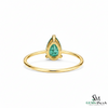 2 Karat Herzform-Smaragd- und Diamantring aus 14 Karat Gold, Smaragd-Verlobungsring