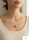 10.40 carat Modern and Elegant Natural Octagon Emerald Pendant in 14K Gold