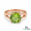 Elegant Round Peridot Ring for Women - Statement Ring for her