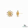 Starburst RoundMulti Stone Stud Earrings – Fine Gold Jewelry
