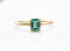 14k Solid Gold Emerald Ring: Octagon Solitaire Design - May Birthstone Ring