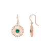 2.10 carat Sun Halo Natural Emerald Dangle Earrings in 14k Gold – Artisan Boho Luxury