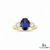Oval Tanzanite & Diamond Trilogy Ring in 14k and 18k Gold – Luxury Trilogy Engagement Ring