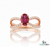 Oval Ruby Diamond Infinity Ring in 14k Gold Romantic Diamond Crossover Ring