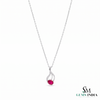 Oval Ruby & Diamond Teardrop Pendant – Sophisticated Statement Jewelry